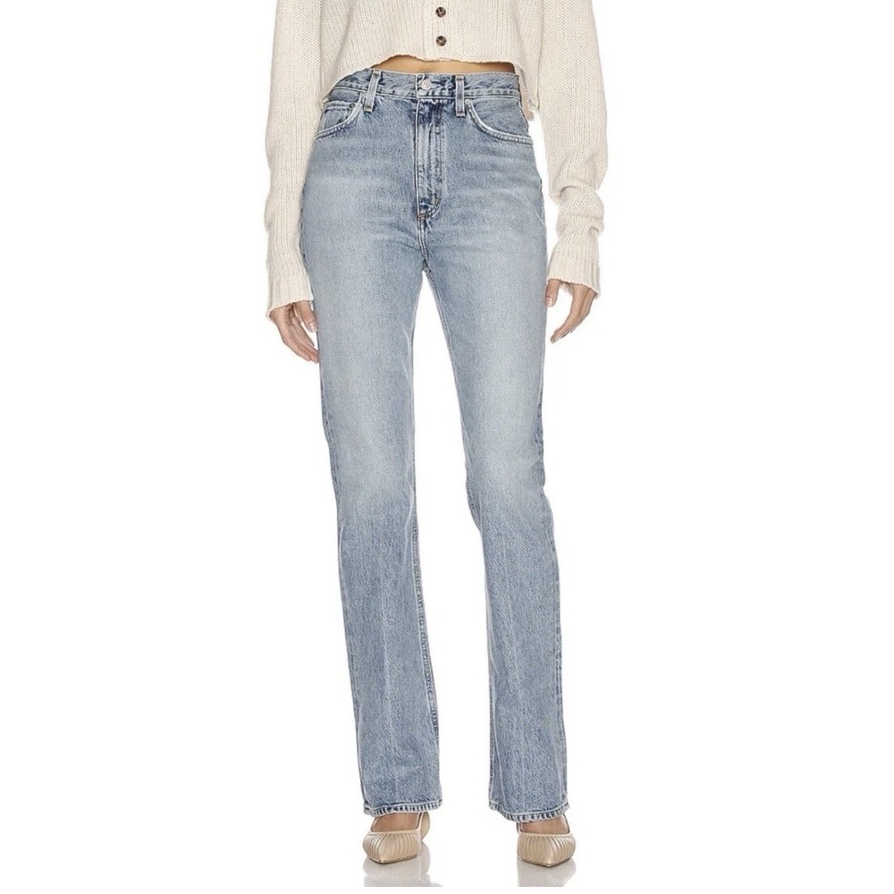 Agolde Women's High Rise Straight Denim Jeans Size 27 Blue Classic